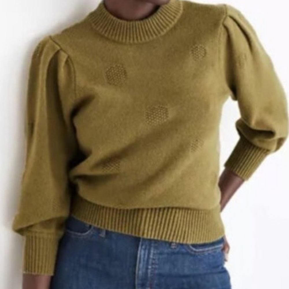 Madewell Olive Green Knit Crewneck Sweater